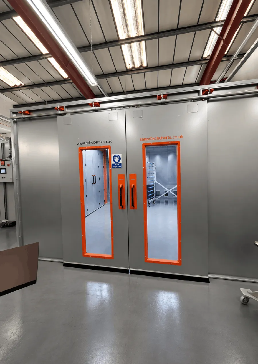 Front of the Schubox catalytic infrared drying system