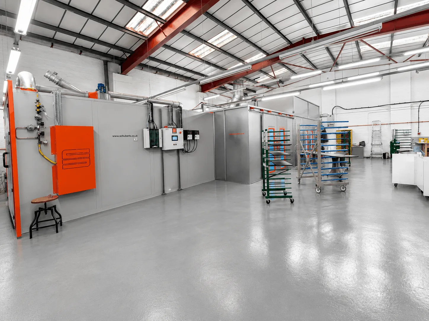 Professional finishing area and Schubox drying system at Hassock Wood