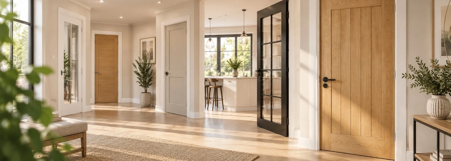 Made-to-measure internal doors installed in a home