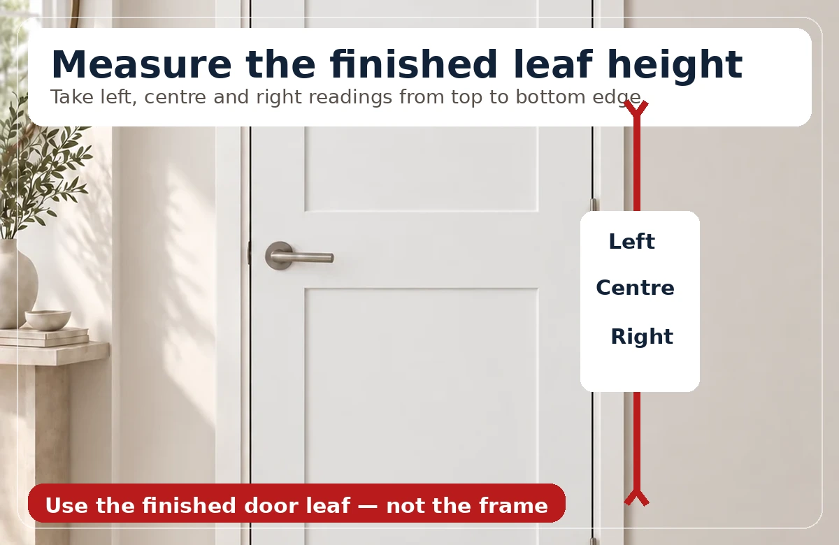 How to measure the height of a door leaf