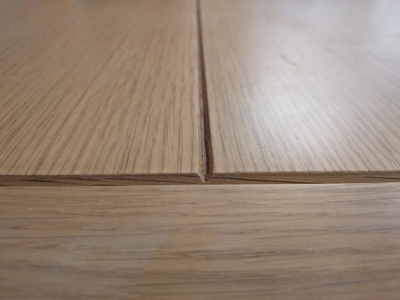 Close-up of routed veneer door detailing