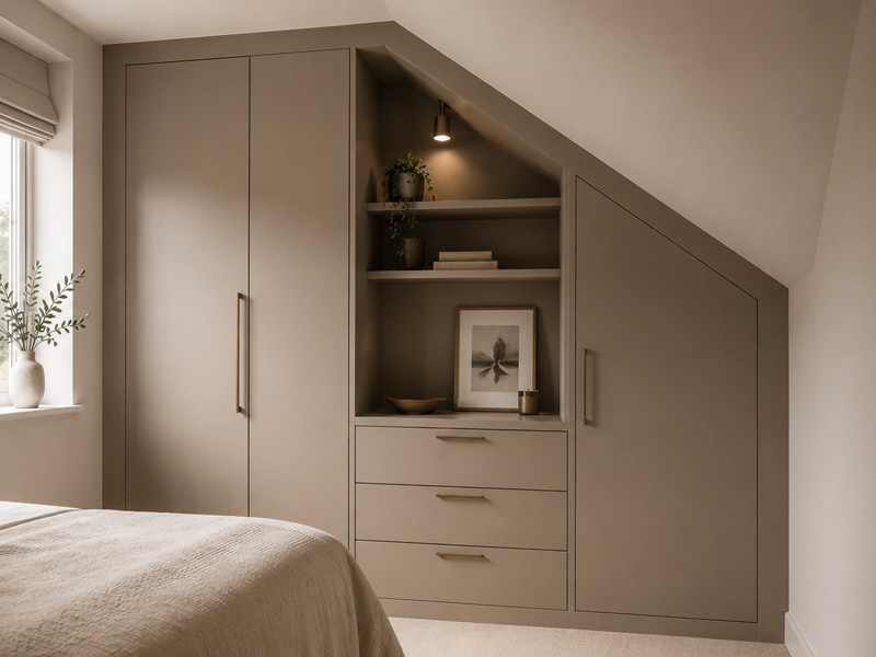 Bespoke alcove bedroom storage for awkward spaces