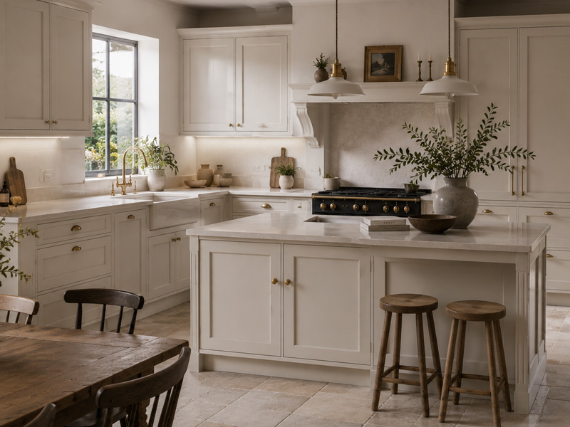 Tailored country kitchen with bespoke storage